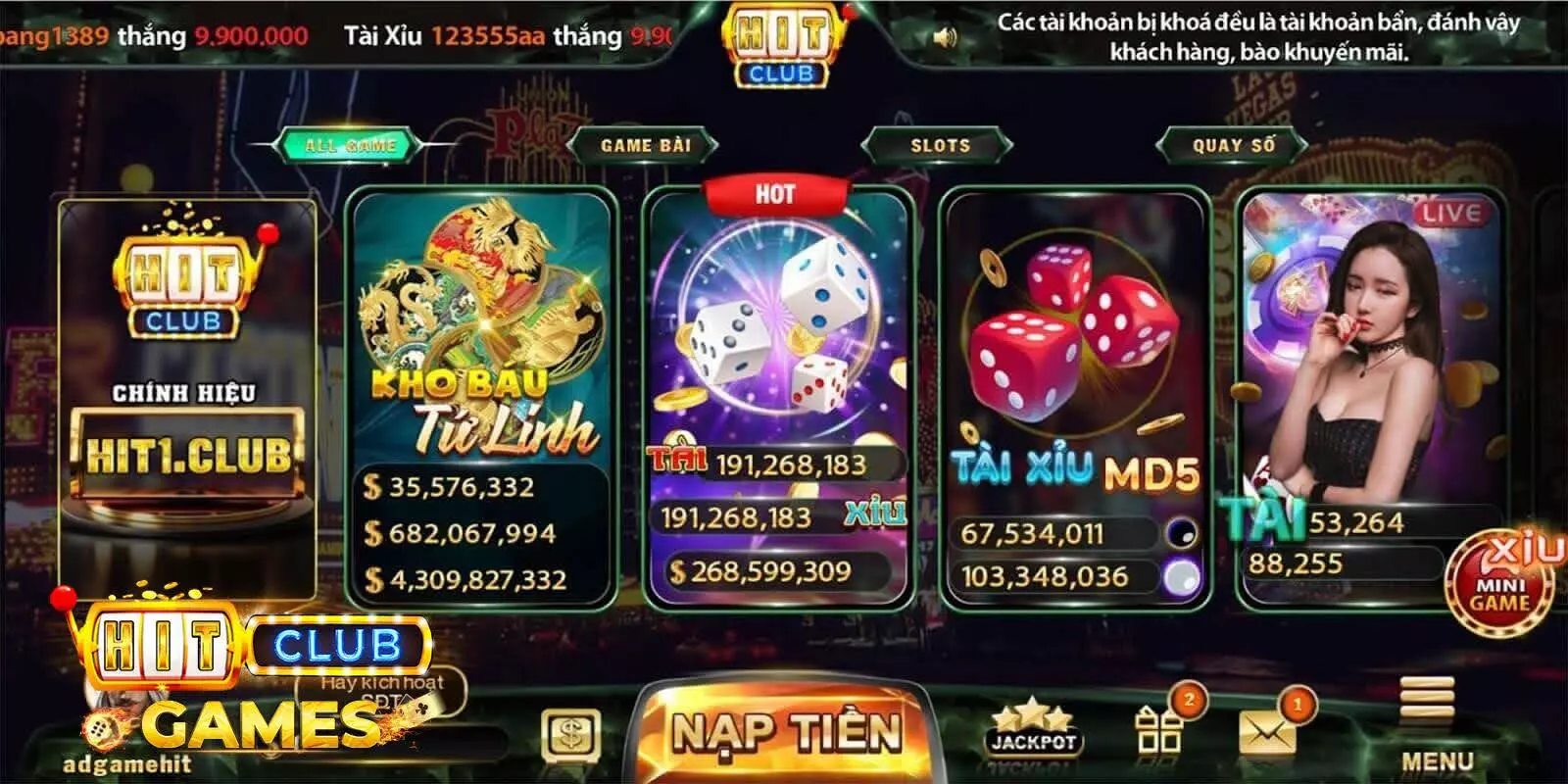 Hit Club – Game trực tuyến đang hot với những tính năng nổi bật